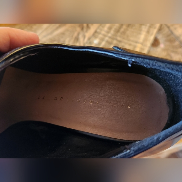 Zara Trafaluc Chunky Block Platform Heels Lace Up Faux Leather Boots Size 6.5 - Picture 11 of 13